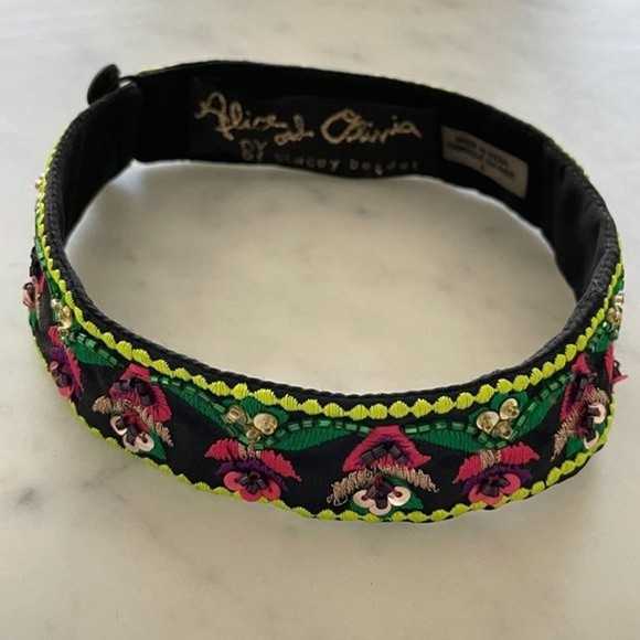 Alice + Olivia Tricia Embellished Mini Gown Dress Black/Multi Size 6 - Picture 6 of 9